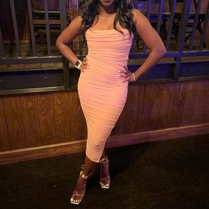 Oh Polly Glamorous Nights Midaxi Dress in Honey